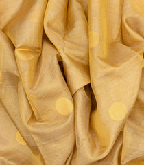 Beige Blended Tussar Tissue Saree With Coin Buttas-Beige