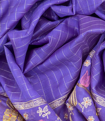 Lavender Handloom Chirala Saree  With Embroidery-Lavander