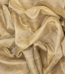 Taupe Blended Tussar Tissue Saree With Buttas-Taupe