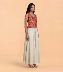 Cream and Pink Sharara Set-RC5629