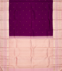 Magenta Handloom Korvai Kanchipuram Silk Saree With Floral Buttas-KA12956