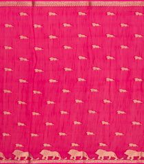 Hot Pink Woven Synthetic Dola Silk Saree With Lion Motifs -BL4439
