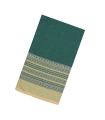 Sea Green Woven Bengal Cotton Saree With Contrast Border-BG1900