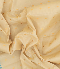 Off White Handloom Gadwal SICO Saree With Cotton Body & Silk Border-GA0411