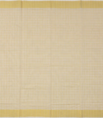Off White Handloom Kerala Cotton Saree With Zari Checks-KEC1024