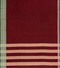 Maroon Woven Chirala Cotton Saree With Printed Blouse-CR1524