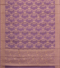 Lilac Woven Tussar Silk Saree With Floral Motifs-TU3417