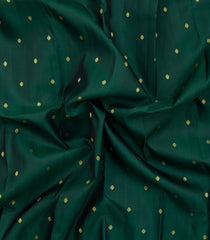 Dark Green Handloom Silk Saree With Gandaberunda Corner Buttas-KA15775
