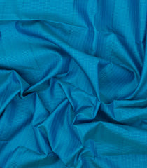 Sky Blue Handloom Soft Silk Saree With Checks & Floral Border-SO4591