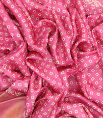 BubbleGum Pink Woven Tussar Silk Saree With Printed Diamond Motifs-TU2935