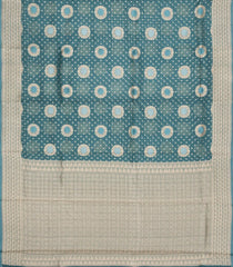 Steel Blue Woven Pure Organza Silk Saree With Floral Zari Buttas-KS1092