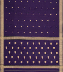 Mauve Handloom Maheswari Silk Cotton Saree With Floral Buttas & Zari Border-SC4847