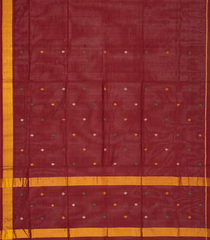 Maroon Handloom Venkatagiri Cotton Saree With Diamond Buttas