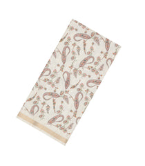Cream Printed Synthetic Kotha Silk Saree With Zari Border-SY0041