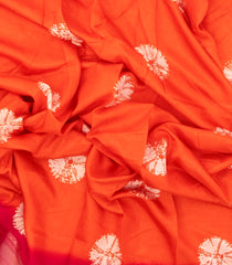 Orange Printed Synthetic Dola Silk Saree With Contrast Zari Border-BL5026
