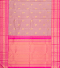 Dusty Pink Handloom Korvai Kanchipuram Silk Saree With Buttas-KA15884