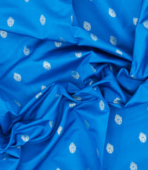 Sky Blue Woven Blended Aura Saree With Zari Buttas & Zari Border-BL5812