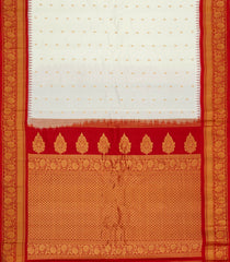 White Handloom Gadwal SICO Saree With Cotton Body & Silk Border-GA0328