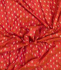 Dark Peach Handloom Banarasi Silk Saree With Zari Kanchipuram Butta Silk Sarees & Meena Border-BE1908