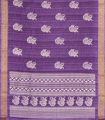 Lilac Printed Synthetics Dola Zari Lining With Jacquard Zari Border-BL5180