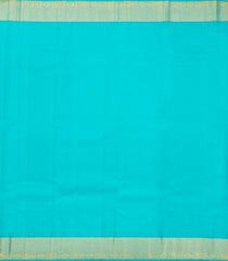 Crimson Handloom Kanchipuram Silk Saree With Zari Buttas & Turquoise Border-KA14207