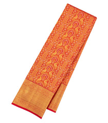 Maroon Handloom Kanchipuram Bridal Silk Saree With Zari Motifs-KA16274