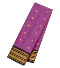 Pink Handloom Gadwal Silk Cotton Saree With Buttas-GA0358