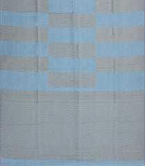 Steel Blue Woven Art Dupion Saree With Floral Vine Motifs-BL4936