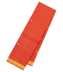Red Handloom Kanchipuram Silk Saree With Zari Buttas & Border-KA16178