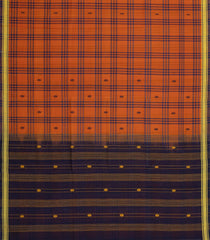 Orange Woven Kadappa Cotton Saree With Checks-KN0769