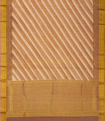 Peach Mysore Crepe Silk Saree With Diagonal Stripes