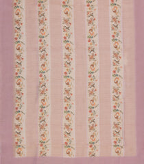 Light Peach Woven Blended Organza With Printed Motifs-BL4735