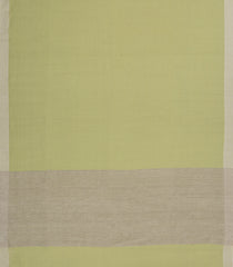 Cardamom Green Handwoven Bengal Cotton Saree With Grey Border-BG1502