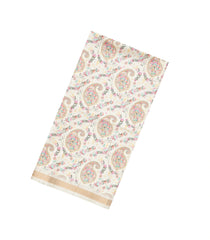 Cream Printed Synthetic Kotha Silk Saree With Zari Border-SY0030