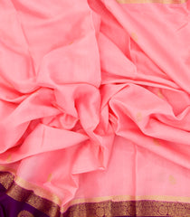 Light Peach Woven Art Crepe  Saree With Buttas & Contrast Border-BL5120