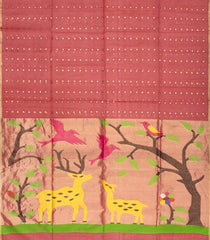 Red Woven Organza Saree With Sequin Work & Paithani Pallu-TU2648