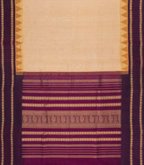 Sandal Handloom Silk Cotton Saree With Temple Border-SC4401