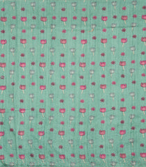 Dusty Pink Printed Art Dupion Saree With Floral Motifs-BL6137