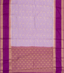 Lavender Woven Blended Viscose Saree With Floral Zari Motifs-BL6091