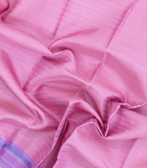 Bubblegum Pink Handloom Kanchipuram Silk Saree With Silk Stripes-KA15147