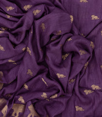 Lilac Woven Synthetic Dola Silk Saree With Lion Motifs -BL4437