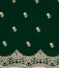 Dark Green Woven Synthetic Blended Saree With Embroidered Motifs-EN2051