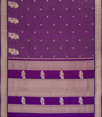 Purple Handloom Soft Silk Cotton Saree With Zari Stripes-SC4307