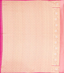 Peach Handloom Organza Satin Soft Silk Saree With Floral Motifs-SO4094