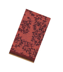 Peach Printed Art Chanderi Cotton Saree With Zari Border-SY0470