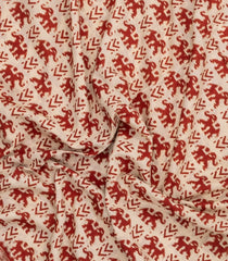 Crimson Printed Kalamkari Cotton Saree -KAL1242