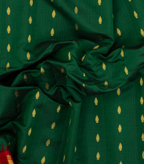 Green Handloom Gadwal SICO Saree With Cotton Body & Silk Border-GA0389