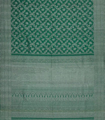 Sea Green Handloom Kanchipuram Silk Saree With Floral Motifs-KA15068