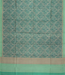 Green Printed Pure Silk Saree With Floral Motifs-PS0822