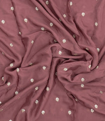 Dusty Pink Woven Synthetic Blended Saree With Embroidered Motifs-EN1984